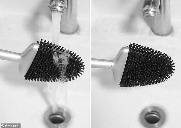 I motsetning til tradisjonelle toalettbørster, er børstehodet laget av ripefri silikon som gjør det enkelt å rengjøre, pluss at det vant