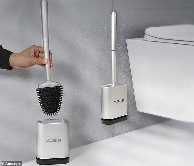 ASOBEAGE toalettbørste kommer med en hurtigtørkende, godt ventilert børsteholder som kan plasseres ved siden av toalettet på gulvet eller veggmontert.