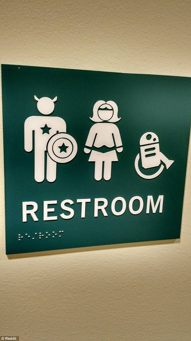 남녀 전쟁: 대부분의 표지판에는 다른 기호가 있지만 이와 같은 표지판에는 화장실이 하나만 있습니다.