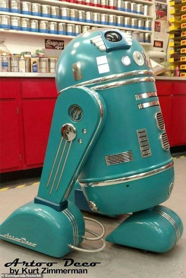 Kurt Zimmerman이 만든 Artoo-Deco라는 발명품은 Star Wars에서 영감을 받아 실제 생활에서 로봇의 아르데코 버전이 만들어지는 것을 보았습니다.