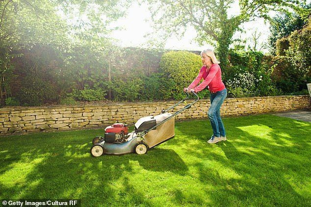 영국 온라인 포럼 Mumsnet에 익명으로 글을 올린 이 여성은 퇴근 후 너무 피곤해서 오전 8시에 잔디 깎는 기계를 꺼내도 되는지 물었습니다. 스톡 이미지