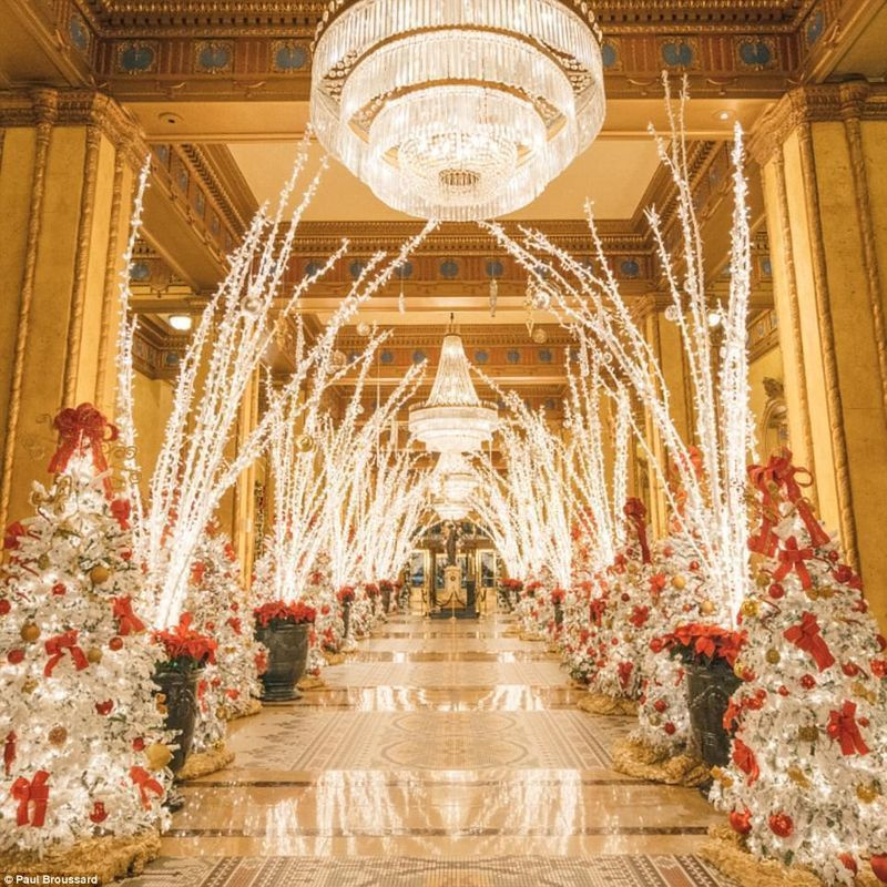 Valged jõulud: Waldorf Astoria hotell Roosevelt New Orleans paneb igal aastal välja uskumatu jõulukaunistuste väljapaneku