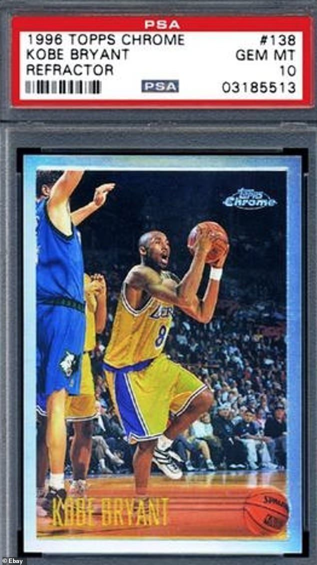 사진, Topps Chrome Refractor Kobe Bryant Rookie Card #138, 신품 상태일 경우 £48,000에 판매