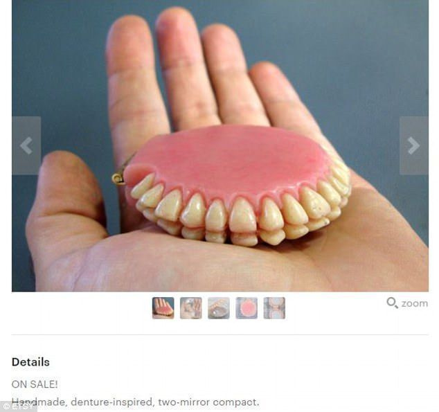 Hambaproteeside katastroof! See loominguline Etsy kasutaja tegi mõnest valehammast kompaktse peegli