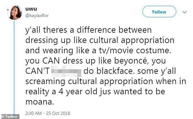 Distinção: Este usuário do Twitter argumentou que uma criança de quatro anos querendo ser Moana não é a mesma coisa que apropriação cultural