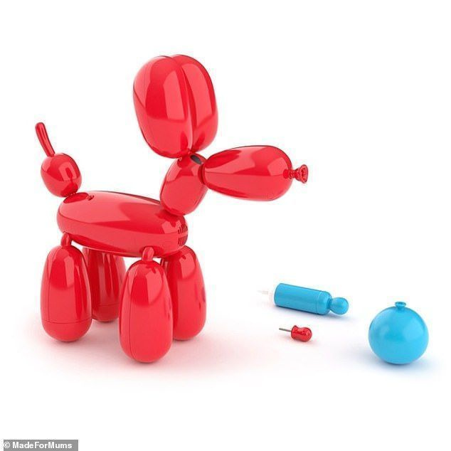Squeakee le chien ballon est un chien ballon électronique interactif, conçu pour ressembler à un modèle de ballon