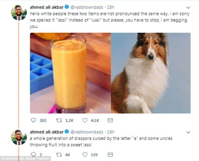 New Yorgist pärit Ahmed Ali Akbar selgitas esmaspäeval Twitteris, kuidas Lõuna-India piimakokteili Lassi õigesti hääldada, pälvides Twitteris üllatunud reaktsiooni.