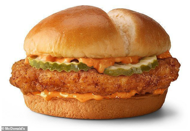 양념 재료: 매운 버전의 샌드위치(사진)는 닭고기에 향신료와 매운 고추 소스를 곁들입니다.