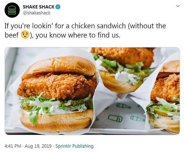 이봐 우리는 어때? Shake Shack조차도 치킨 샌드위치가 최고라고 주장하기 위해 뛰어 들었습니다.