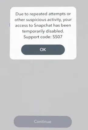   Код поддержки SS07 на Snapchat