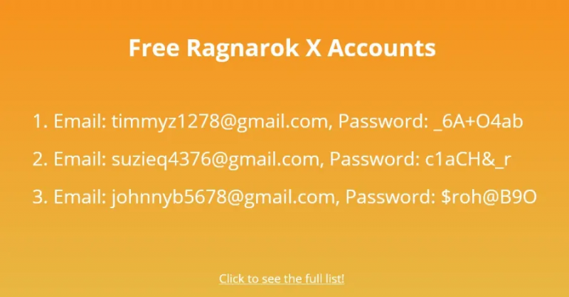   Δωρεάν λογαριασμοί Ragnarok X