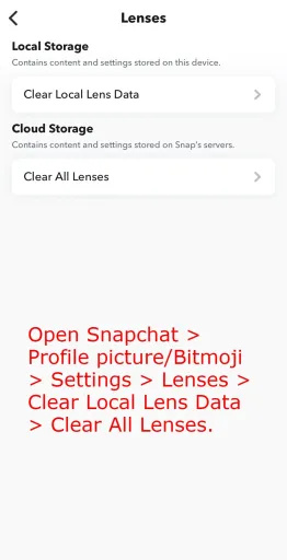  Εκκαθάριση δεδομένων φακού Snapchat