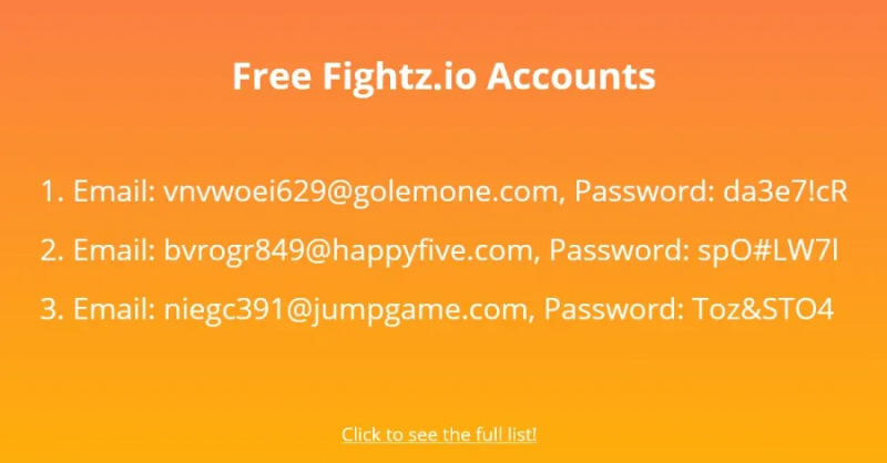   Δωρεάν λογαριασμοί fightz.io
