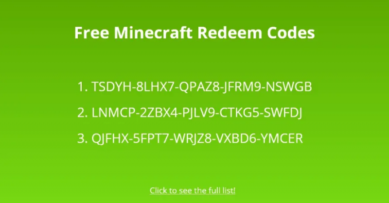   Δωρεάν εξαργυρώσεις κωδικών Minecraft