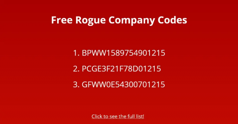   Δωρεάν κωδικοί Rogue Company
